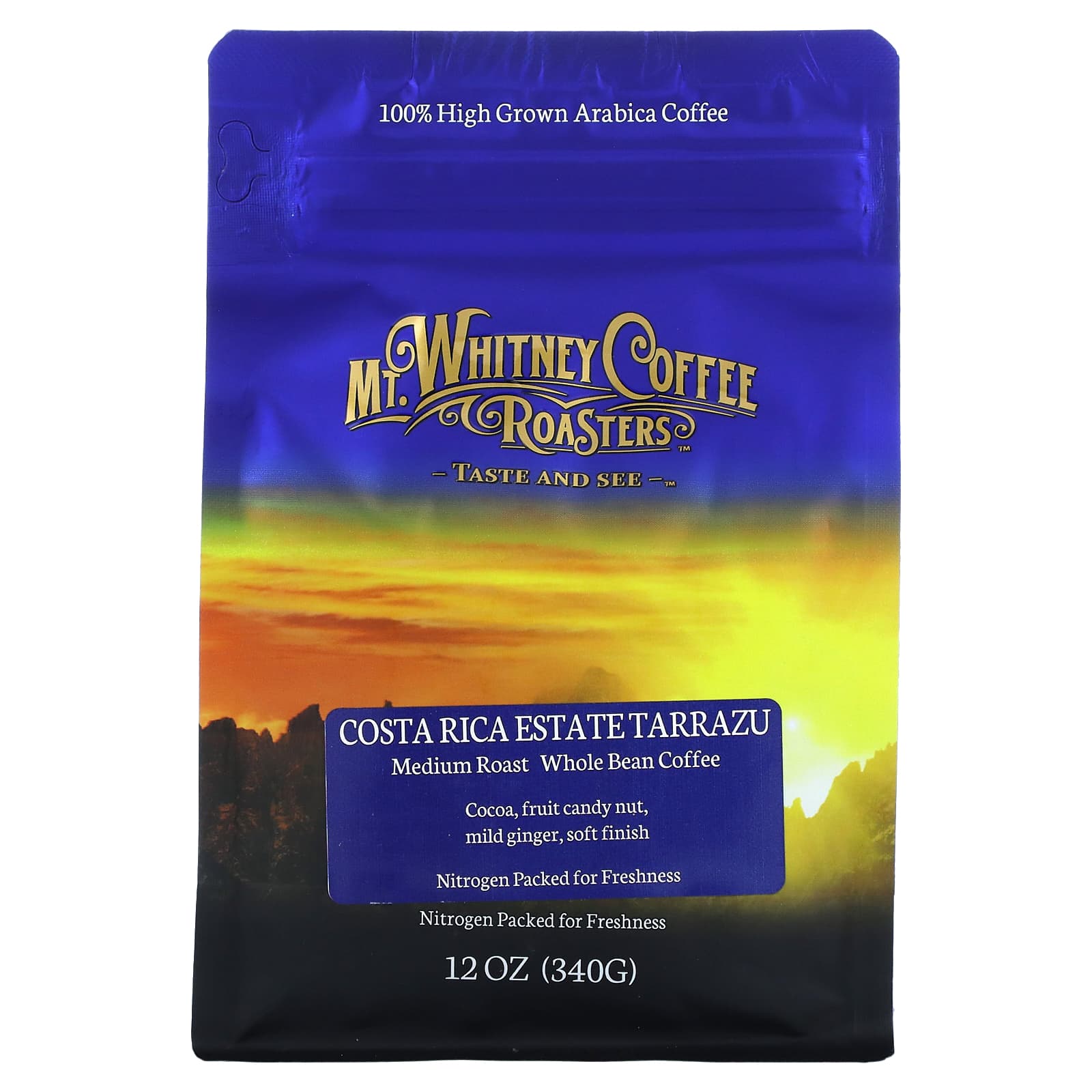 Mt. Whitney Coffee Roasters-Costa Rica Estate Tarrazu-Whole Bean Coffee-Medium Roast-12 oz (340 g)