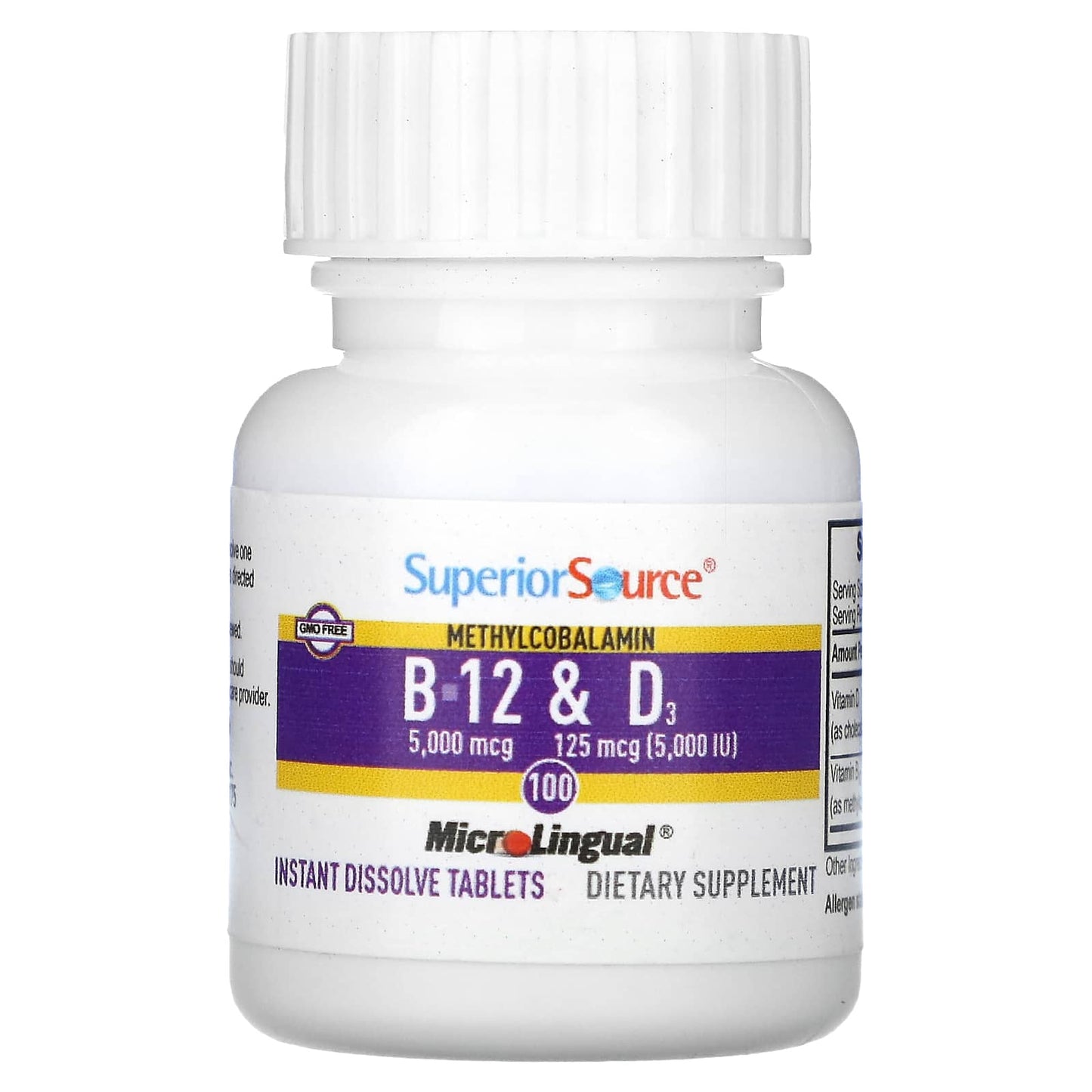 Superior Source, Methylcobalamin B-12 & Vitamin D3, 100 MicroLingual Instant Dissolve Tablets