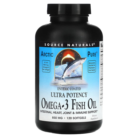 Source Naturals-Arctic Pure-Ultra Potency-Omega-3 Fish Oil-850 mg-120 Softgels