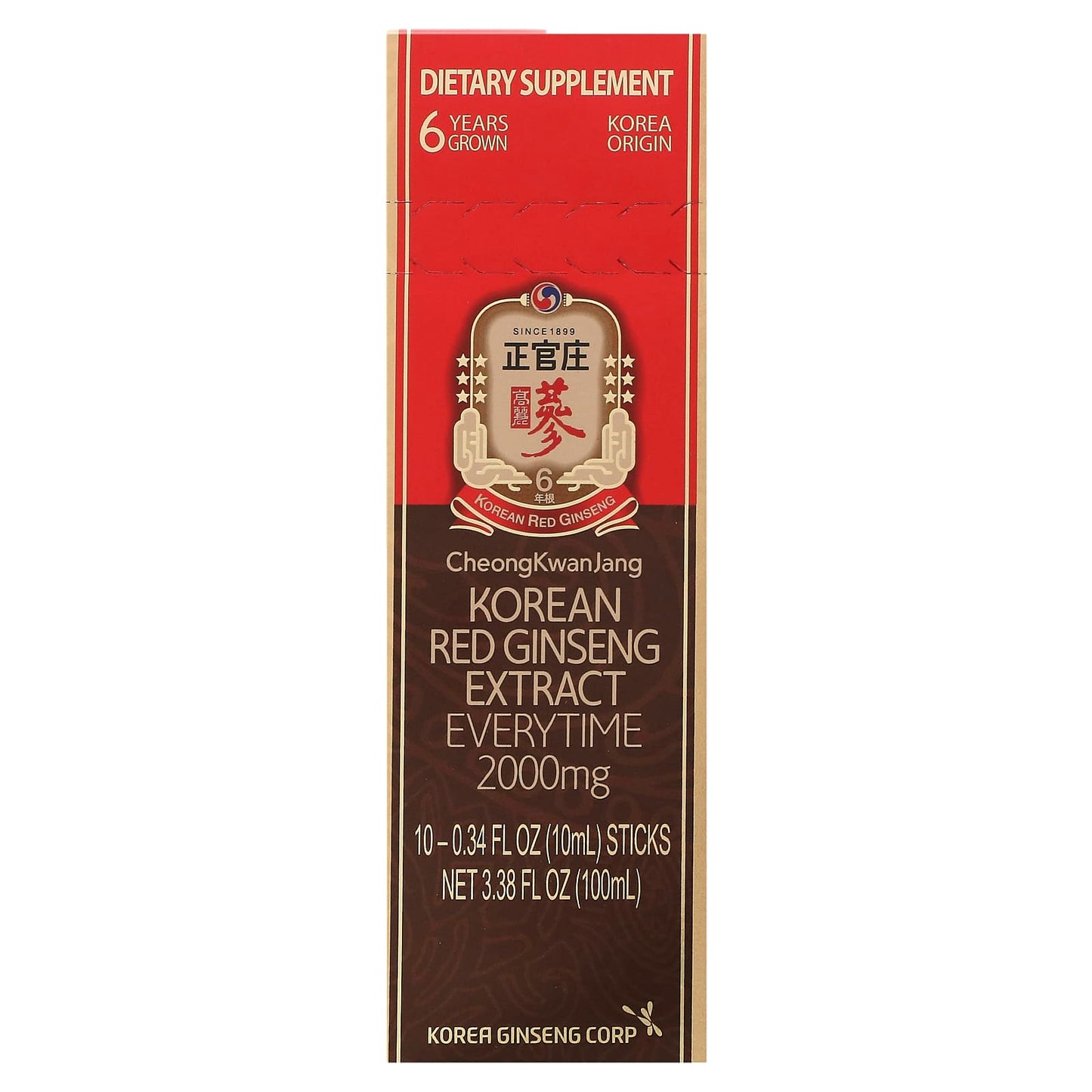 CheongKwanJang-Korean Red Ginseng Extract Everytime-2,000 mg-10 Sticks-0.34 fl oz (10 ml) Each