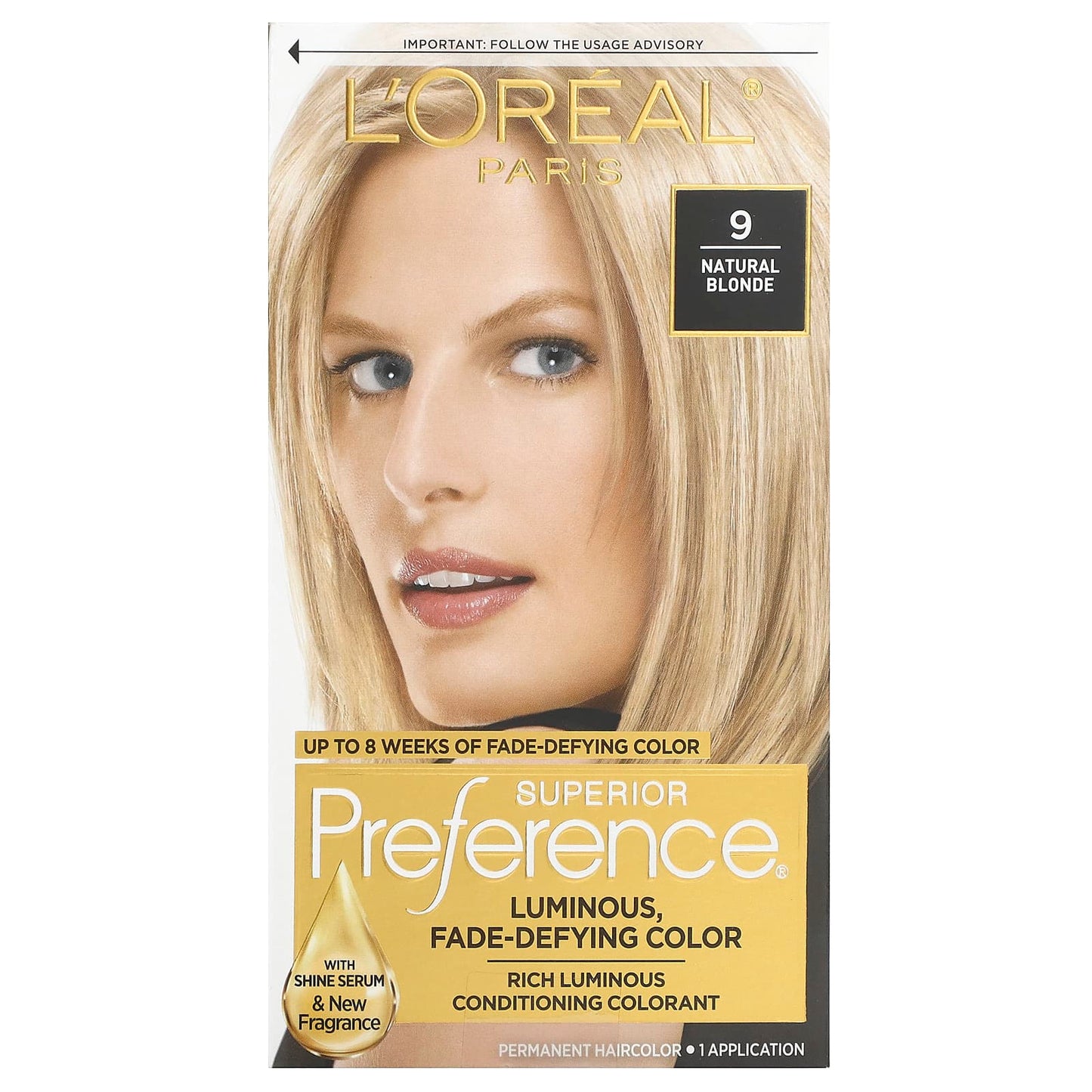 L'Oréal-Superior Preference-Luminous-Fade-Defying Color-9 Natural Blonde-1 Application