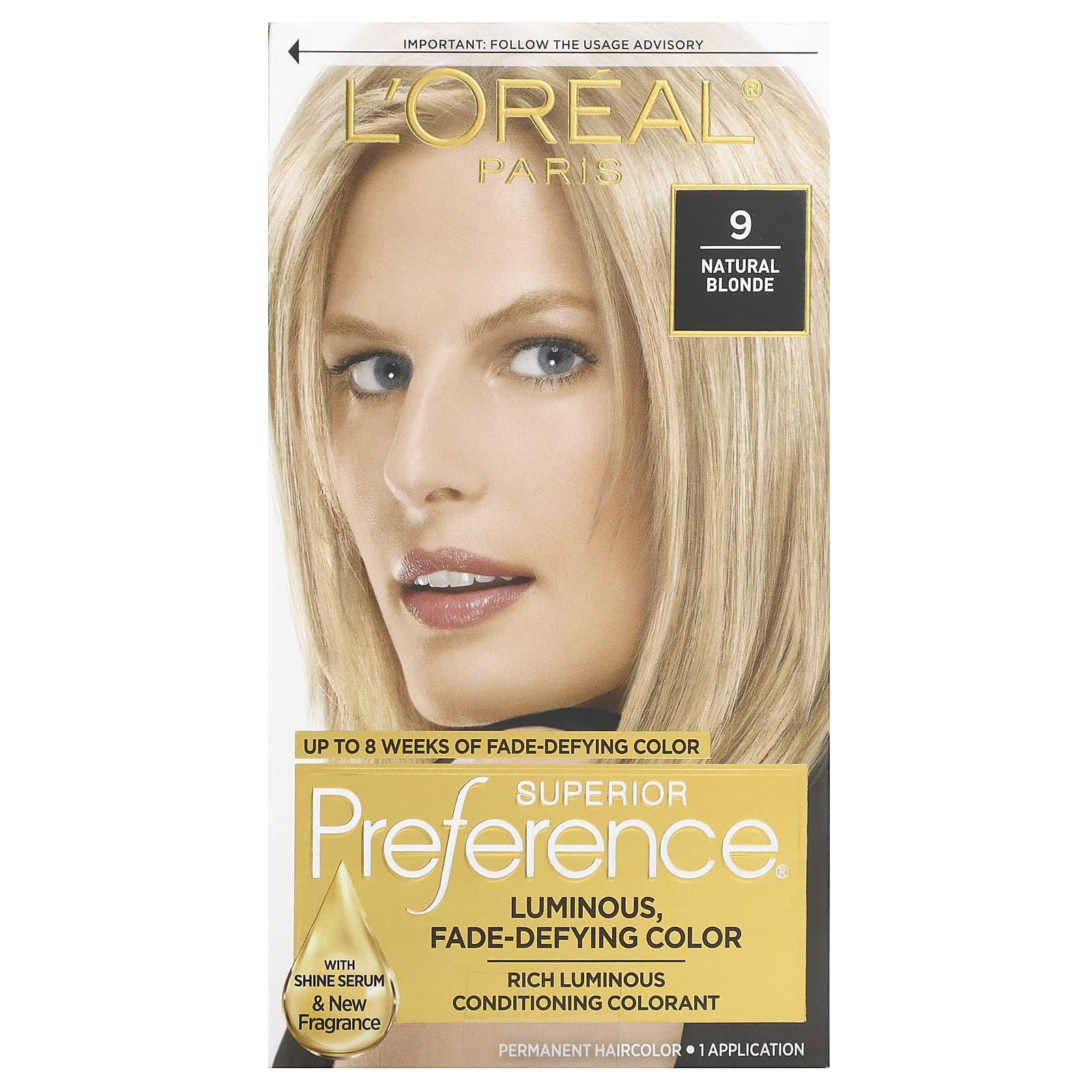 L'Oréal-Superior Preference-Luminous-Fade-Defying Color-9 Natural Blonde-1 Application