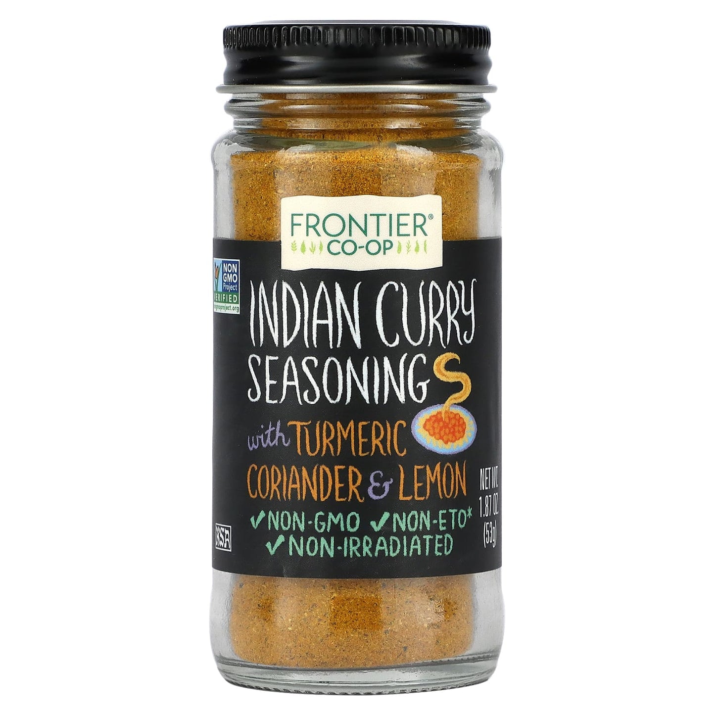 Frontier Co-op-Indian Curry Seasoning with Turmeric Coriander & Lemon-1.87 oz (53 g)