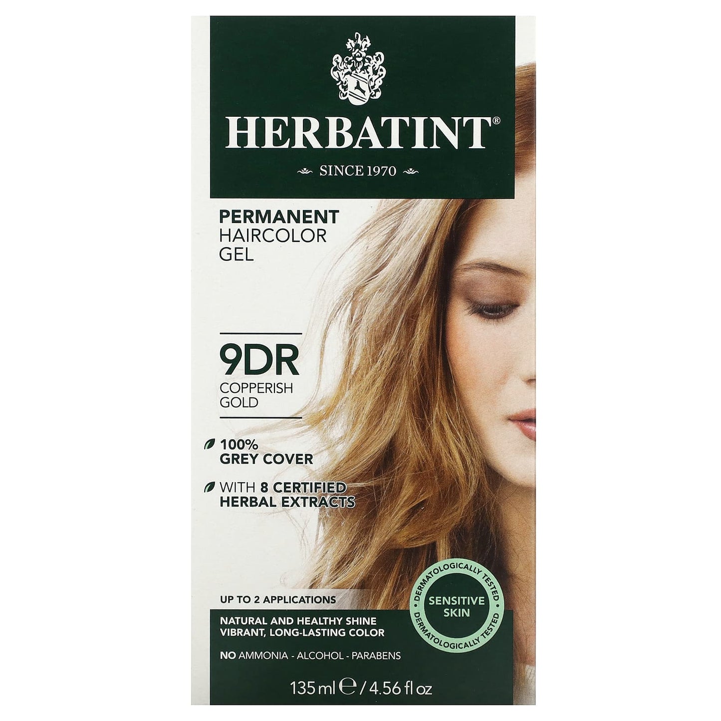 Herbatint-Permanent Haircolor Gel-9DR-Copperish Gold-4.56 fl oz (135 ml)