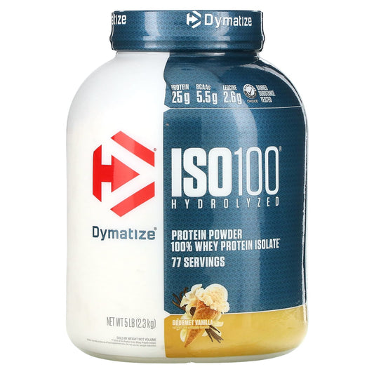 Dymatize-ISO100 Hydrolyzed-100% Whey Protein Isolate-Gourmet Vanilla-5 lb (2.3 kg)