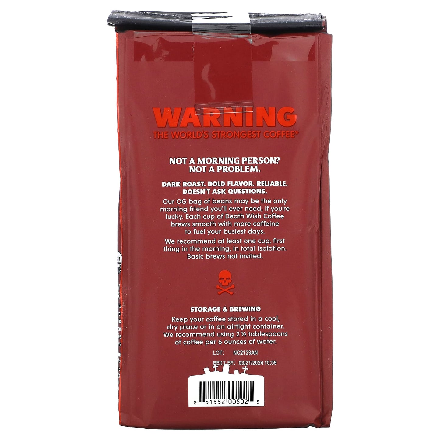 Death Wish Coffee, The World's Strongest Coffee, Ground, Dark Roast, 16 oz (454 g)