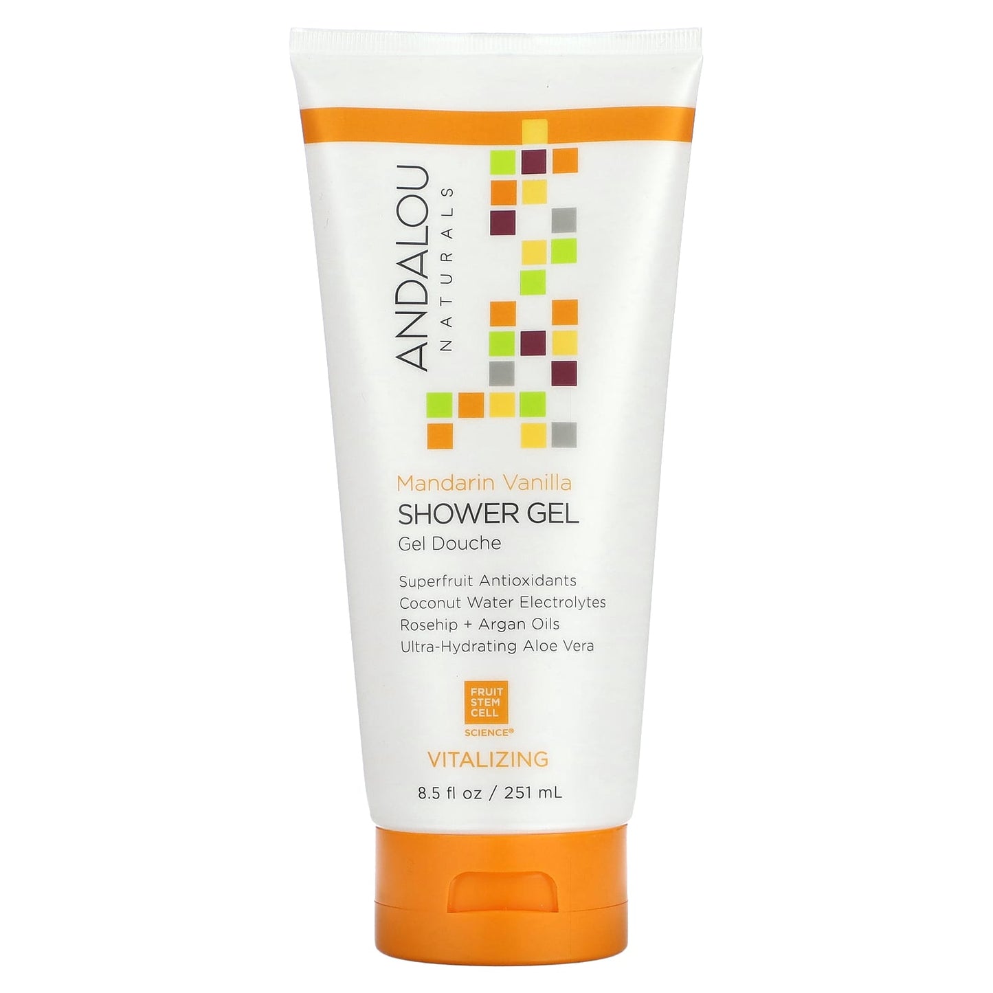 Andalou Naturals-Shower Gel-Vitalizing-Mandarin Vanilla-8.5 fl oz (251 ml)