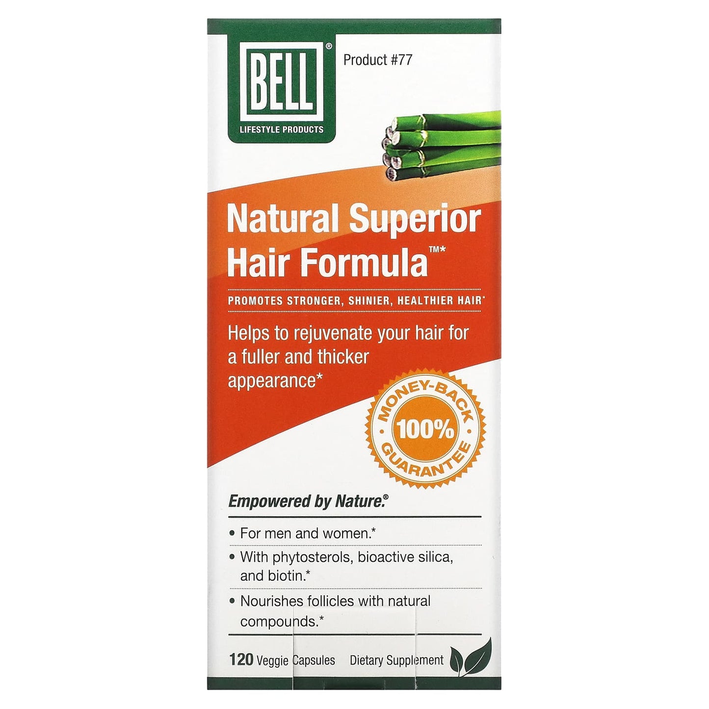 Bell Lifestyle-Natural Superior Hair Formula-120 Veggie Capsules