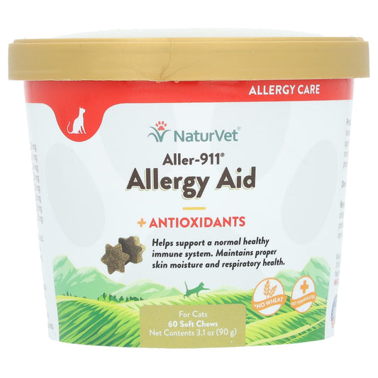 NaturVet-Aller-911-Allergy Aid + Antioxidants-For Cats-60 Soft Chews-3.1 oz (90 g)