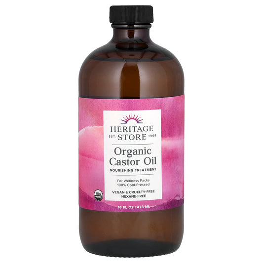 Heritage Store-Organic Castor Oil-16 fl oz (473 ml)