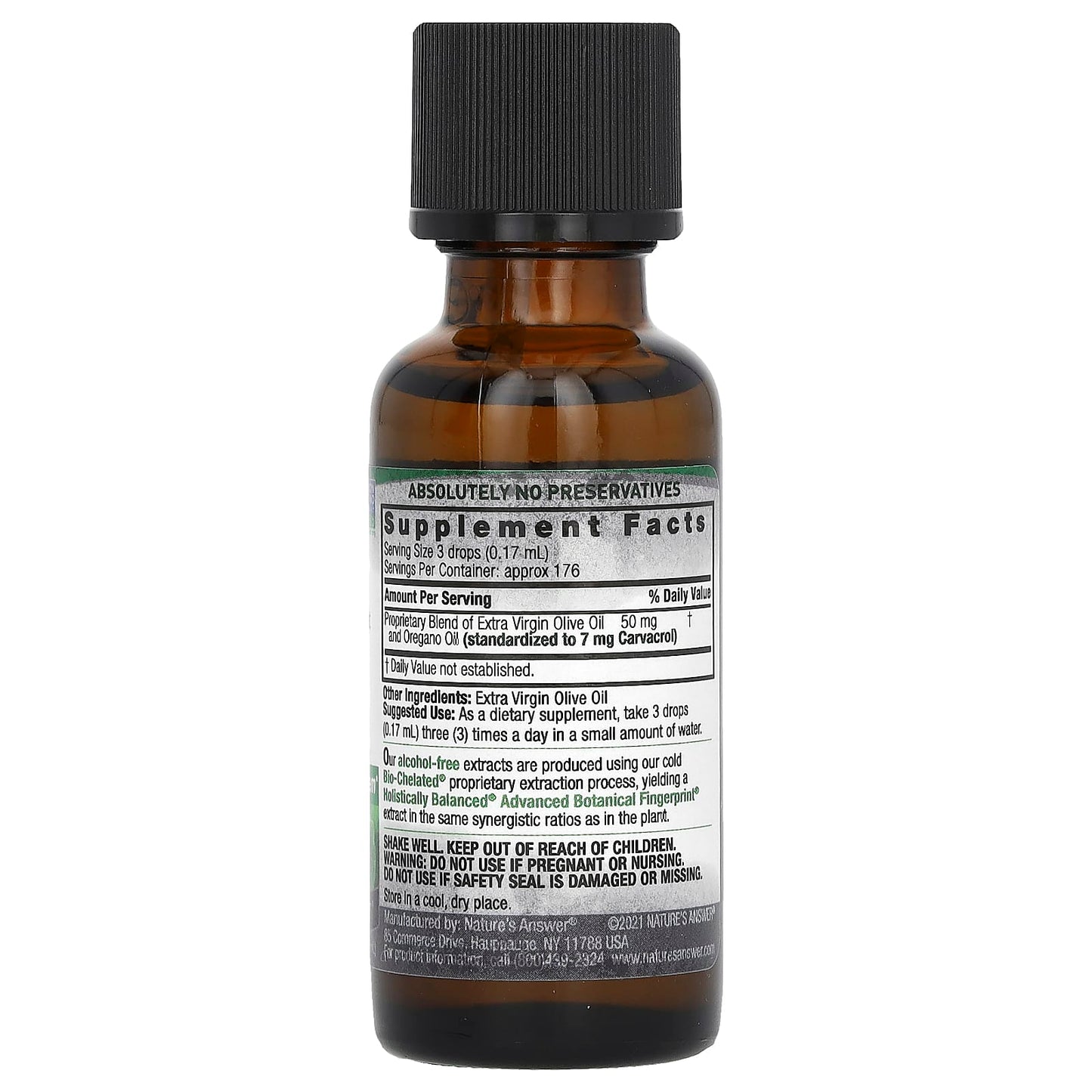 Nature's Answer, Oil of Oregano, Alcohol-Free, 1 fl oz (30 ml)