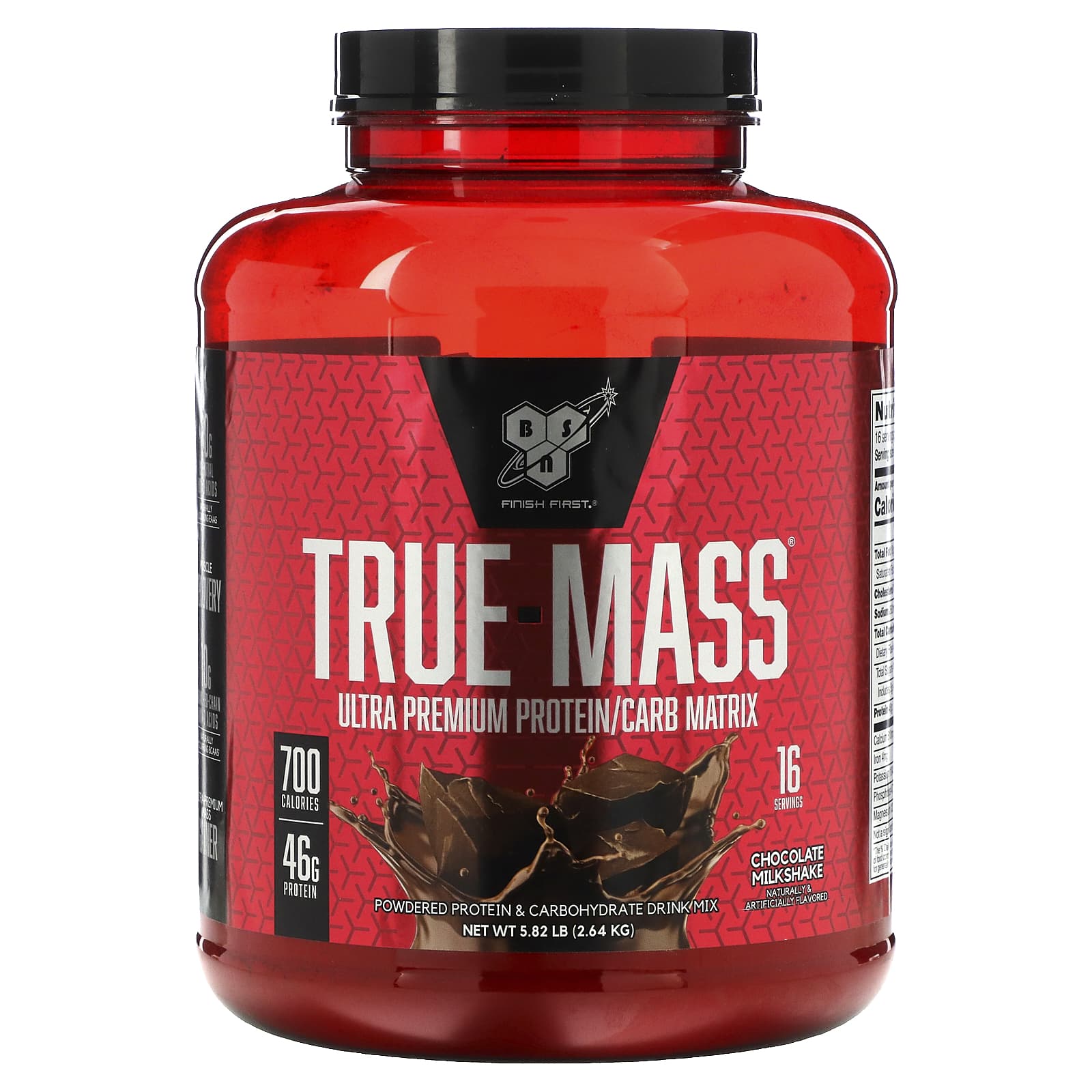 BSN-True-Mass-Ultra Premium Protein/Carb Matrix-Chocolate Milkshake-5.82 lbs (2.64 kg)