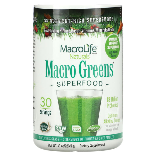 Macrolife Naturals-Macro Greens-Superfood-10 oz (283.5 g)