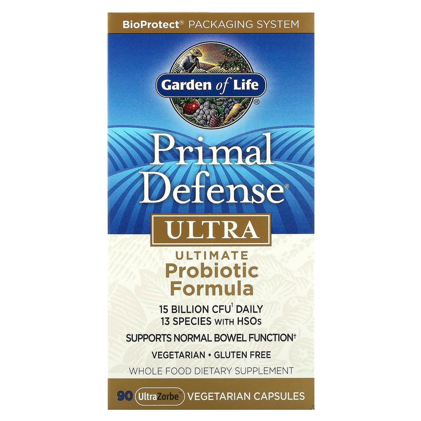 Garden of Life-Primal Defense-Ultra-Ultimate Probiotic Formula-90 UltraZorbe Vegetarian Capsules