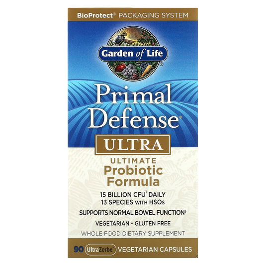 Garden of Life-Primal Defense-Ultra-Ultimate Probiotic Formula-90 UltraZorbe Vegetarian Capsules