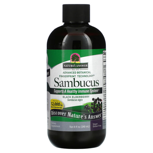 Nature's Answer-Sambucus-Black Elderberry-12,000 mg-8 fl oz (240 ml)