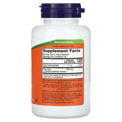 NOW Foods, Gotu Kola, 450 mg, 100 Veg Capsules