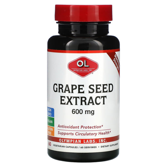 Olympian Labs-Grape Seed Extract-Maximum Strength-600 mg-60 Vegetarian Capsules