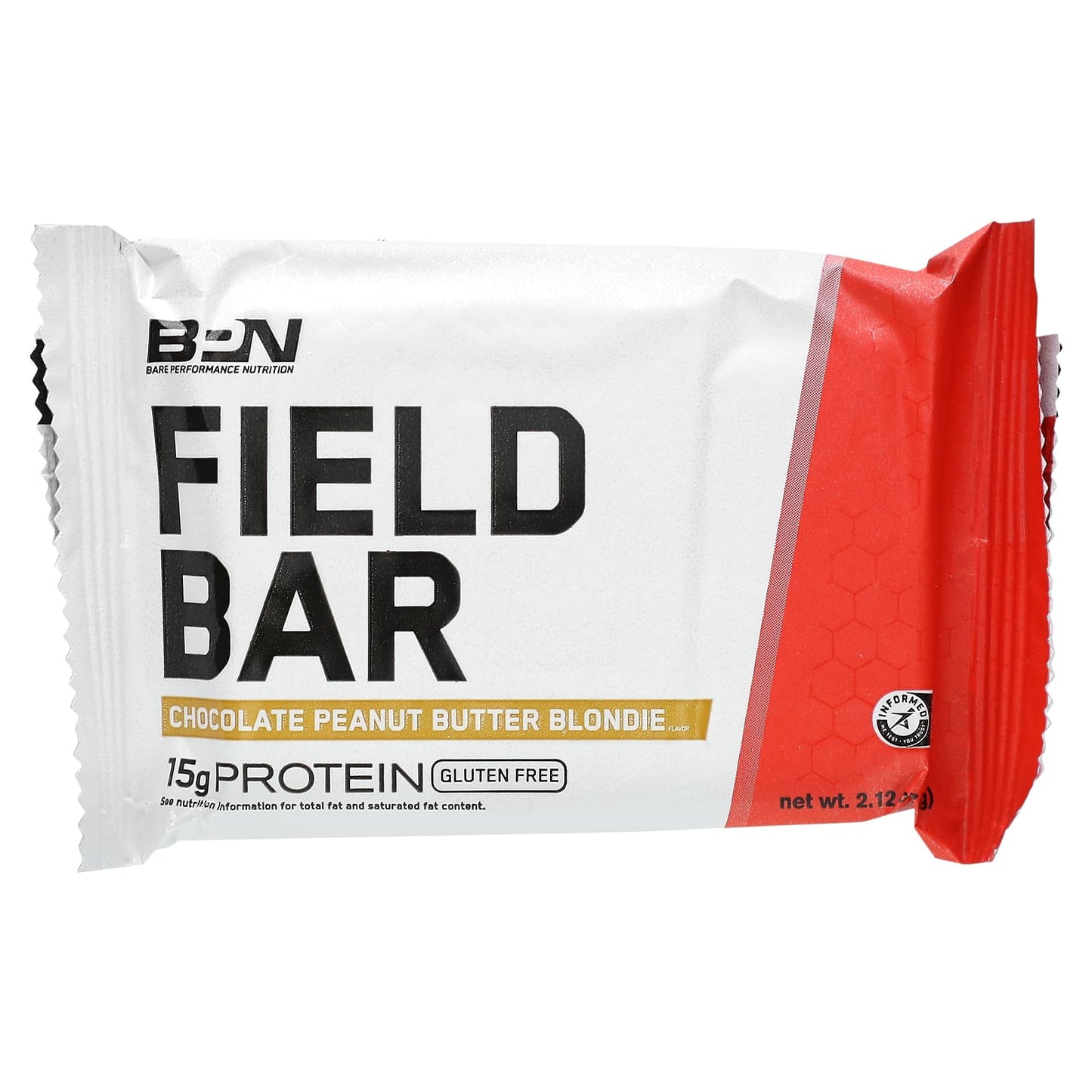 Bare Performance Nutrition, Field Bar, Chocolate Peanut Butter Blondie, 12 Bars, 2.12 oz (60 g) Each