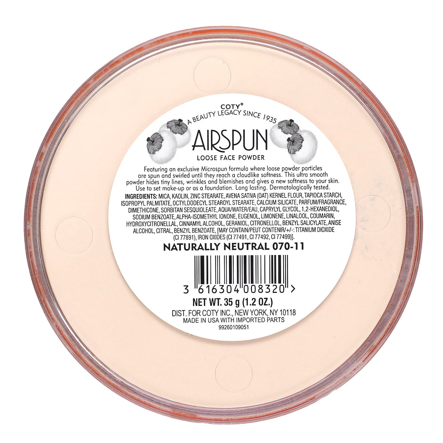 Airspun, Loose Face Powder, Naturally Neutral 070-11, 1.2 oz (35 g)