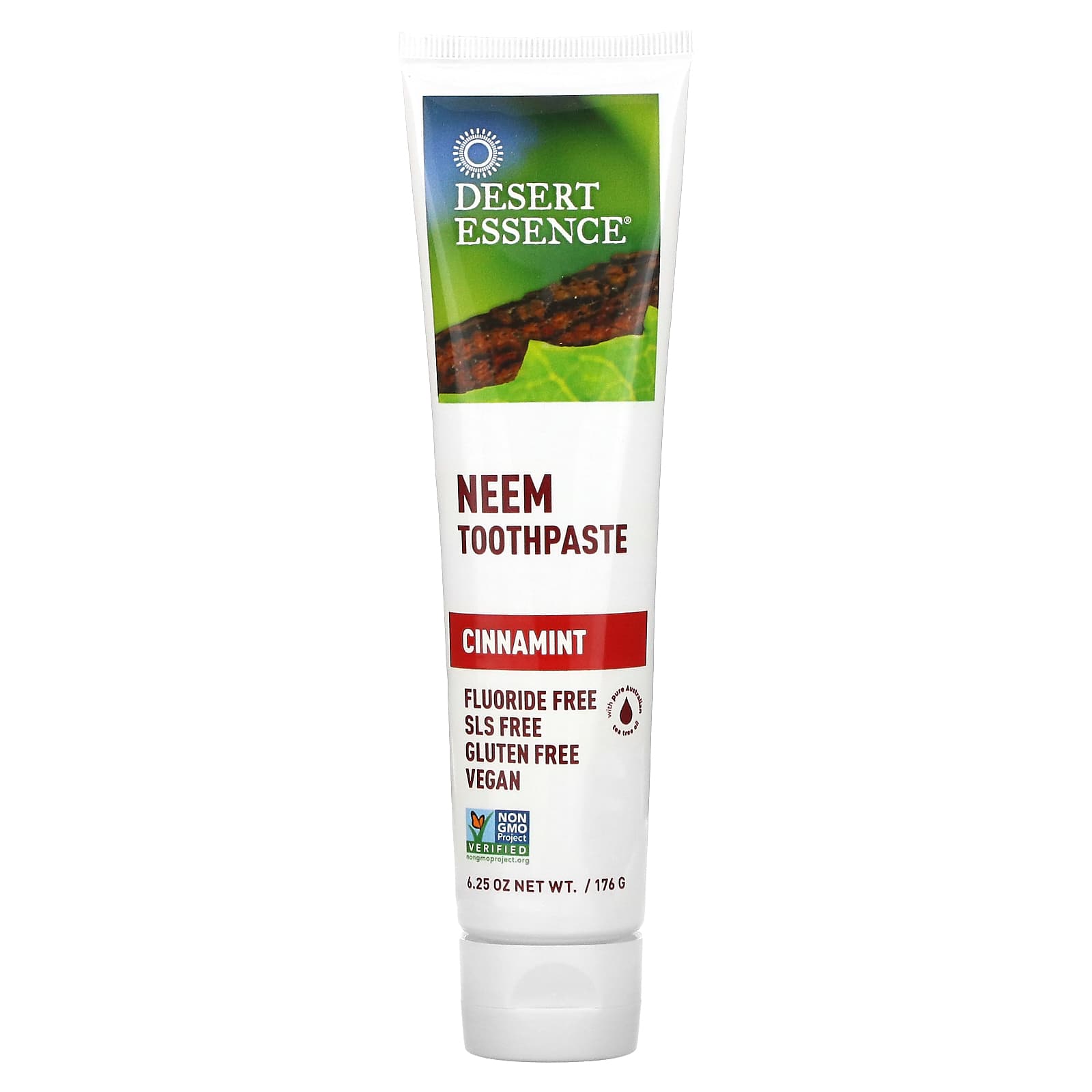 Desert Essence-Neem Toothpaste-Cinnamint-6.25 oz (176 g)