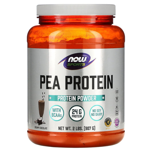 NOW Foods-Sports-Pea Protein Powder-Creamy Chocolate-2 lbs (907 g)