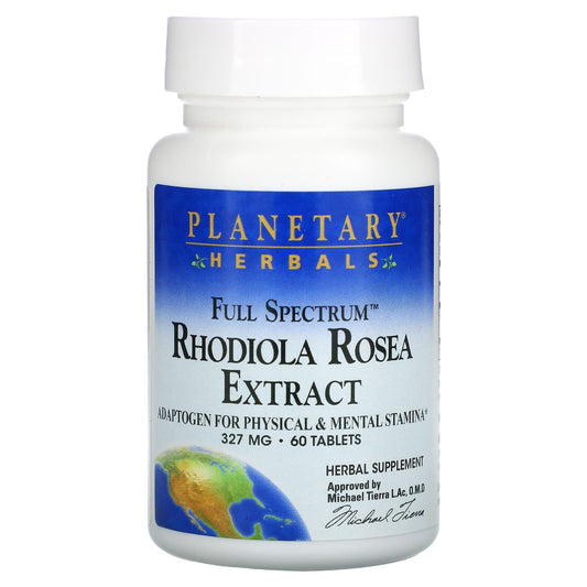 Planetary Herbals-Rhodiola Rosea Extract-Full Spectrum-327 mg-60 Tablets