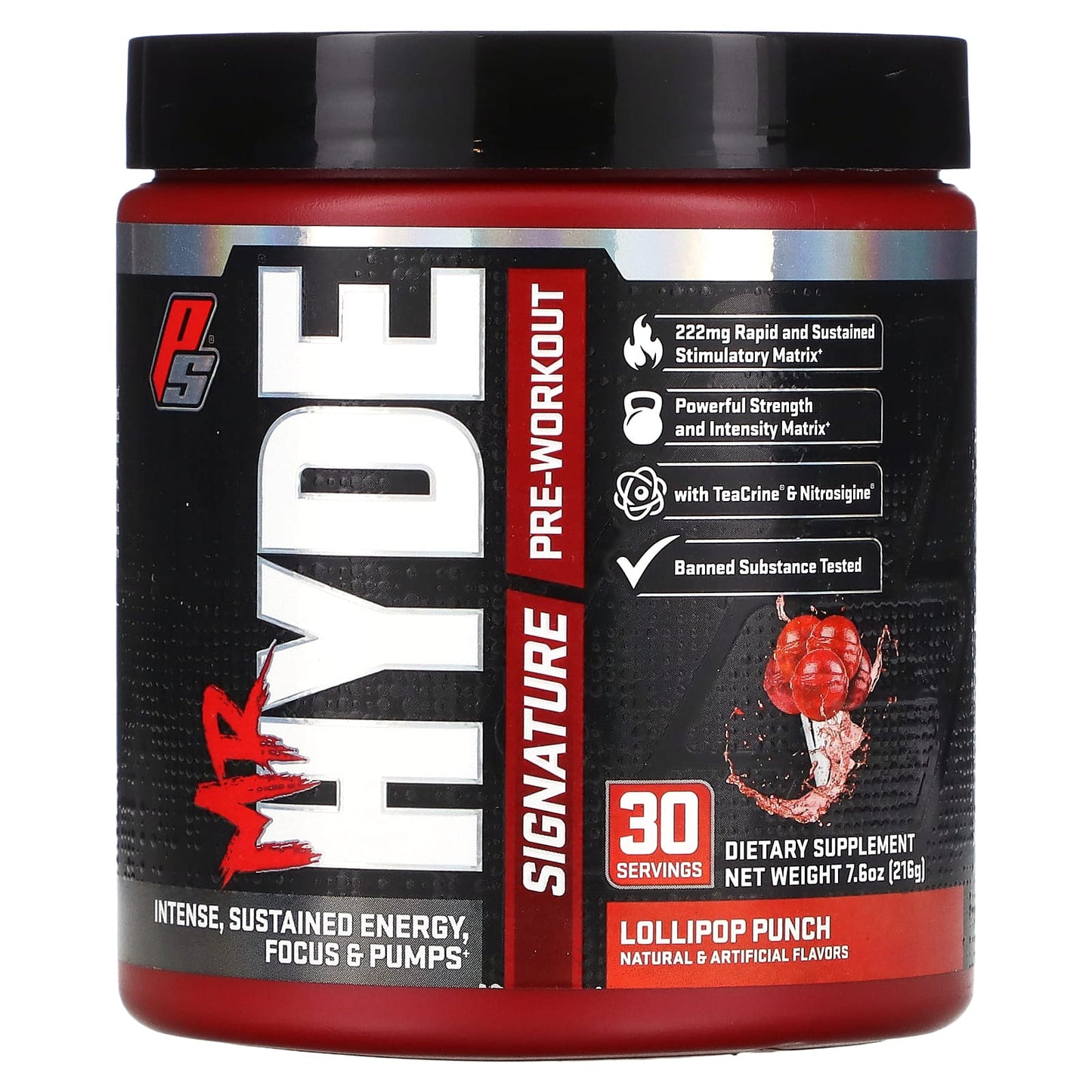 ProSupps-Mr. Hyde-Signature Pre Workout. Lollipop Punch-7.6 oz (216 g)