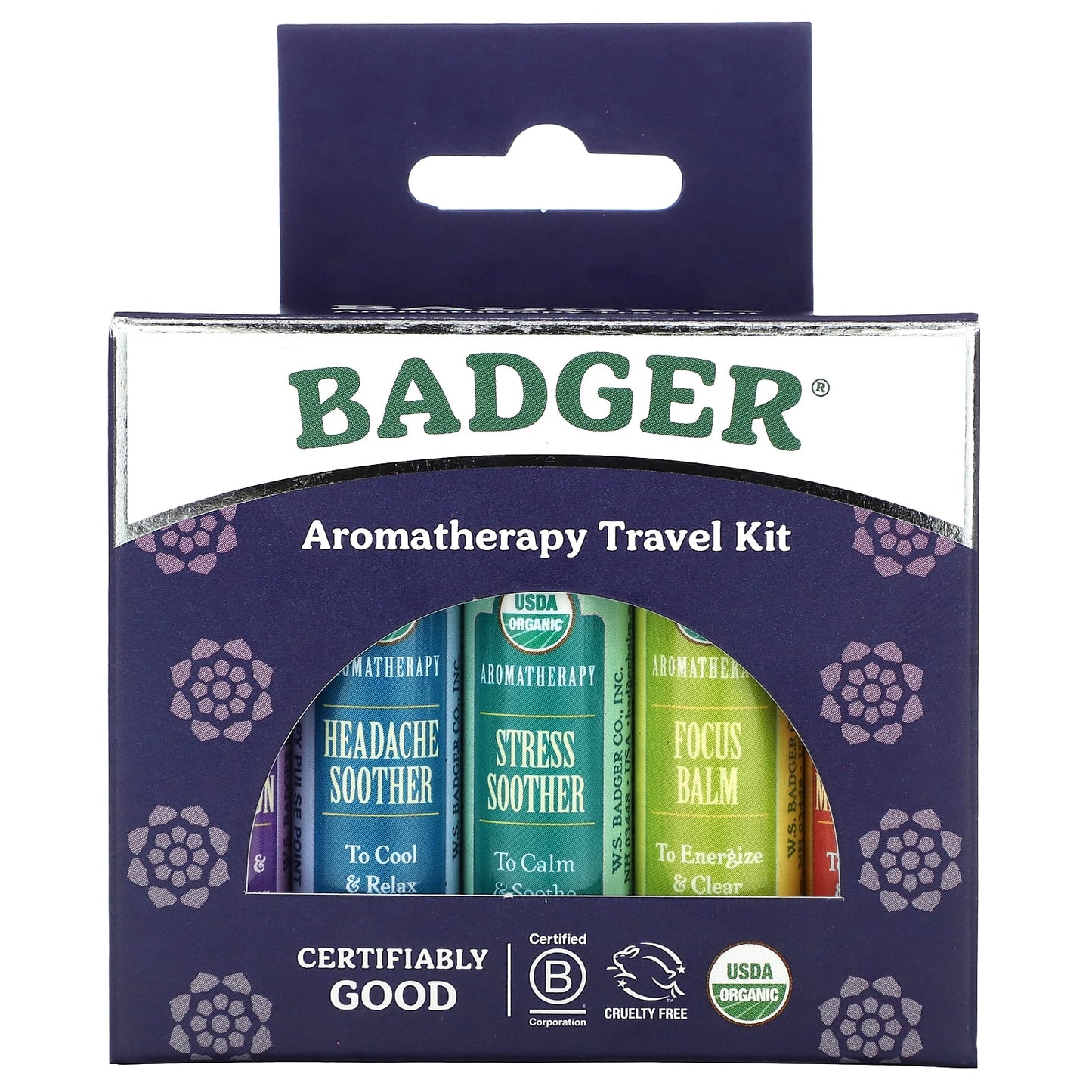 Badger Company, Aromatherapy Travel Kit, 5 Pack, 0.15 oz (4.3 g) Each