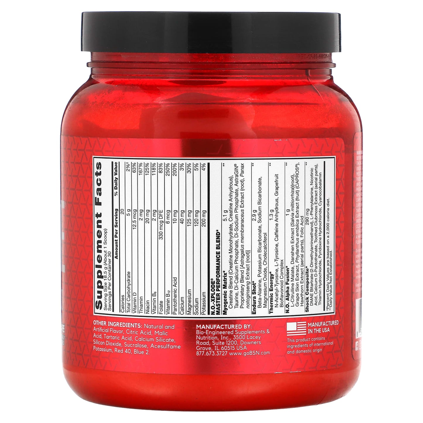 BSN, N.O.-Xplode, Legendary Pre-Workout, Grape, 1.22 lbs (555 g)