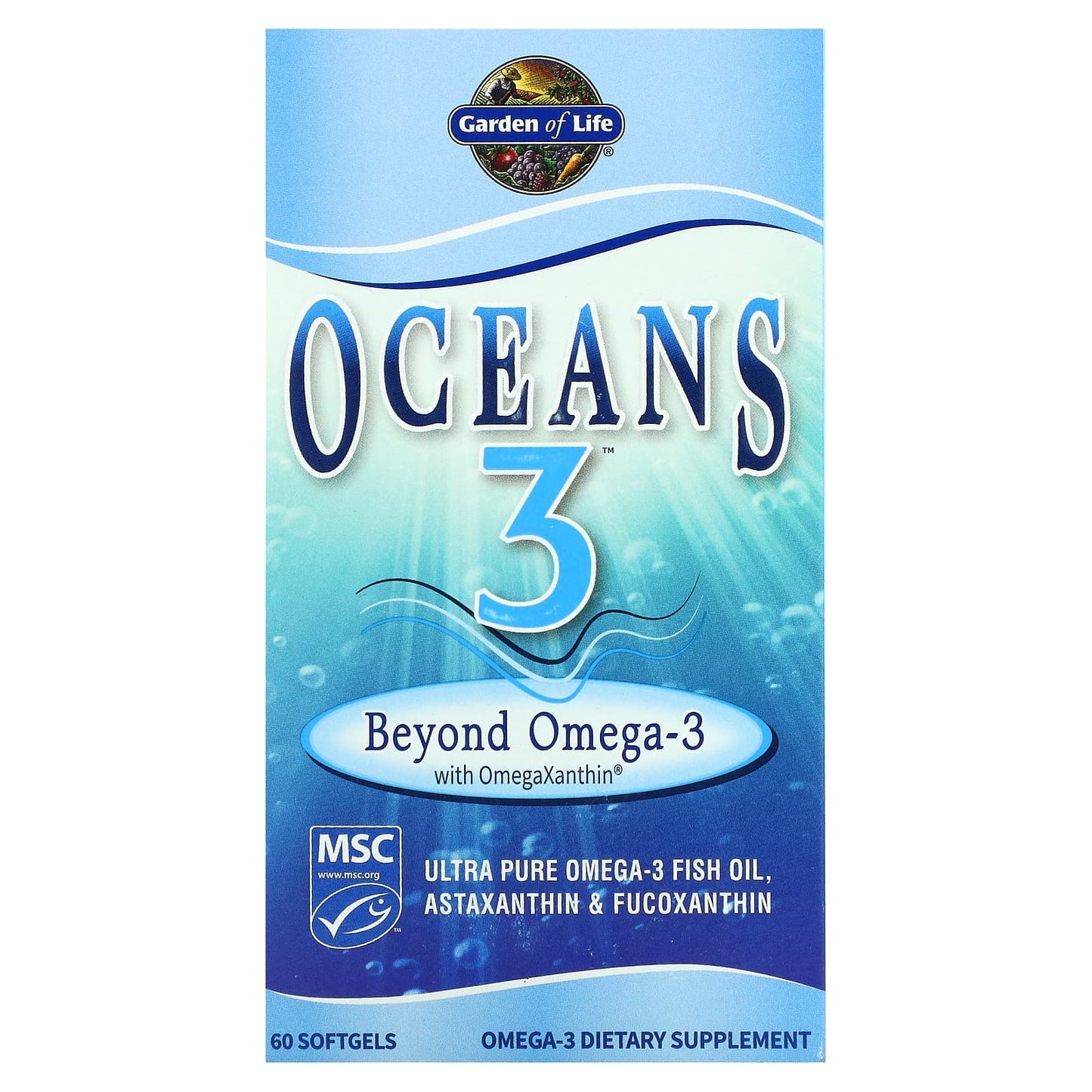 Garden of Life-Oceans 3-Beyond Omega-3 with OmegaXanthin-60 Softgels