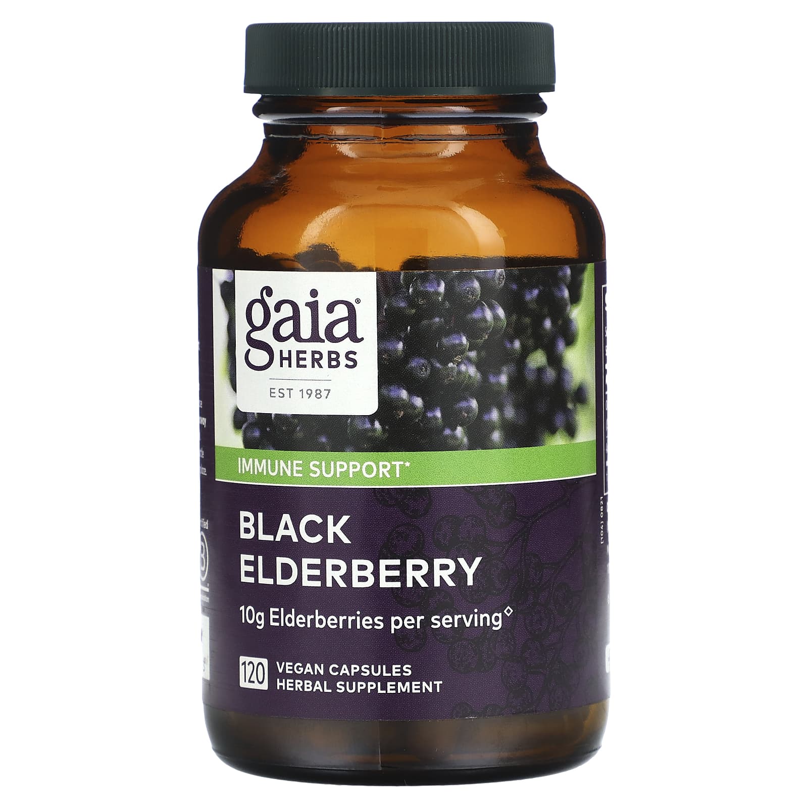 Gaia Herbs-Black Elderberry -120 Vegan Capsules