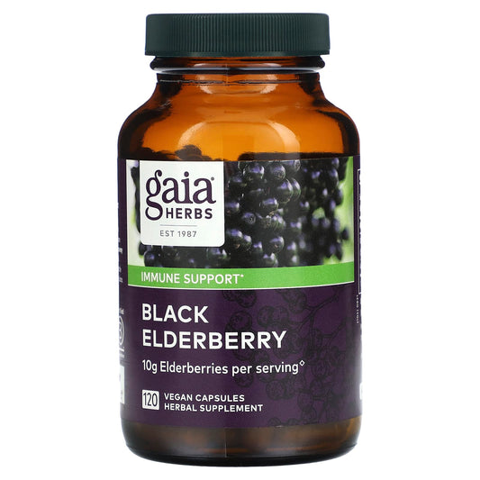 Gaia Herbs-Black Elderberry -120 Vegan Capsules