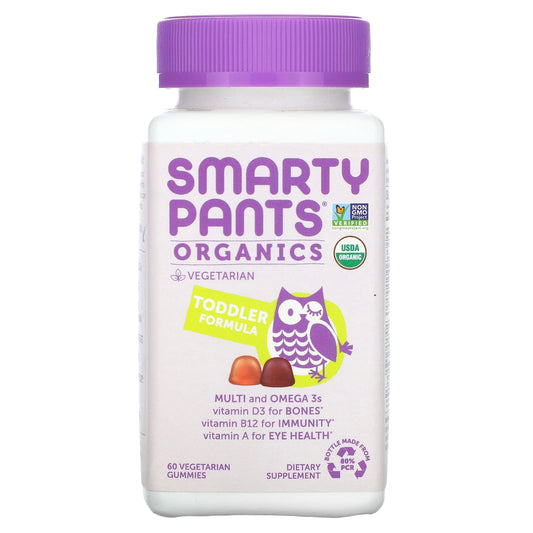 SmartyPants-Organics-Toddler Formula-Cherry and Mixed Berry-60 Vegetarian Gummies