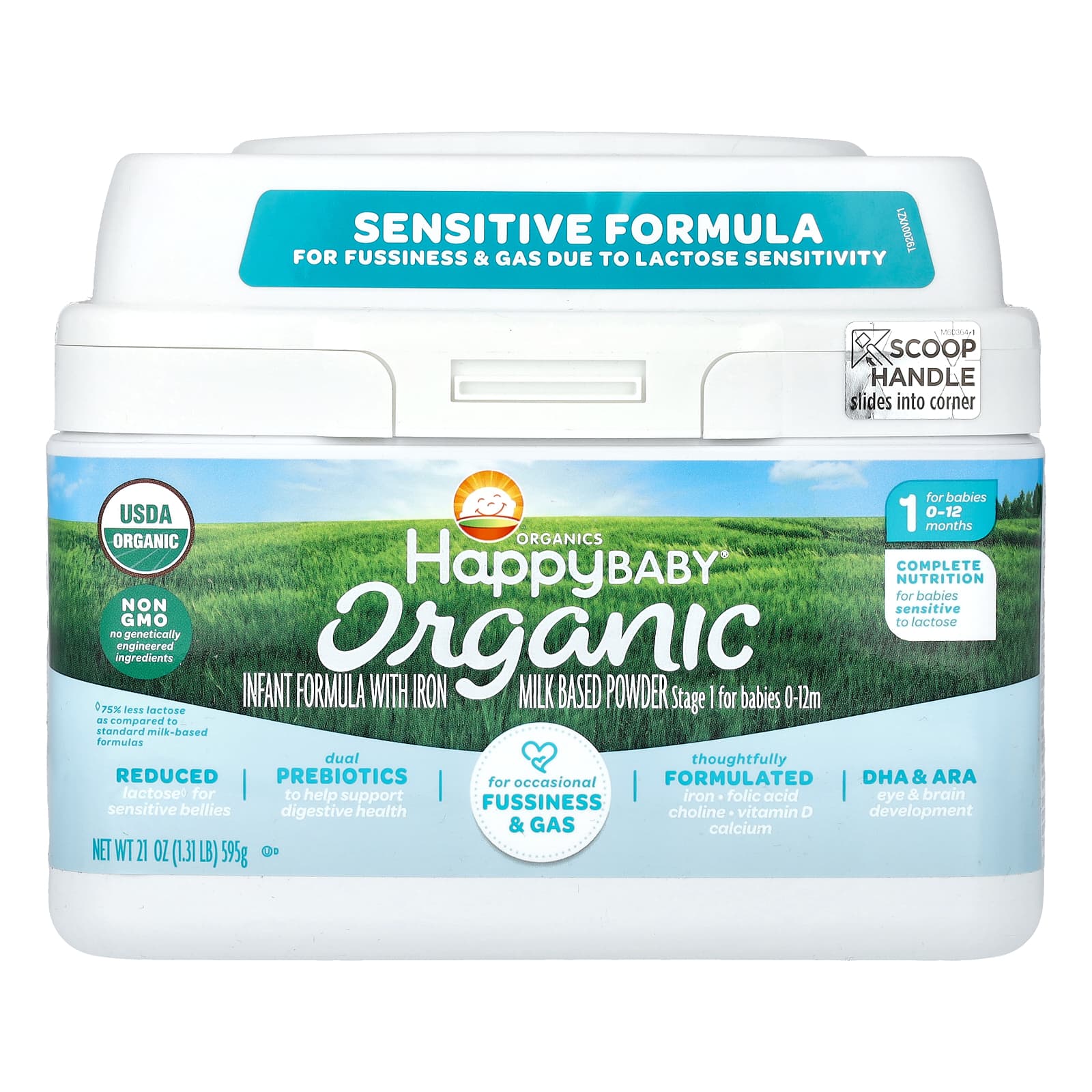 Happy Family Organics-Happy Baby-Organic Infant Formula With Iron-0-12 Months-21 oz (595 g)