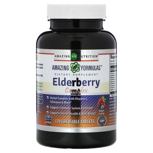 Amazing Nutrition-Elderberry Complex-Berry-120 Chewable Tablets