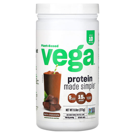 Vega-Plant-Based Protein Made Simple-Dark Chocolate-9.6 oz (271 g)