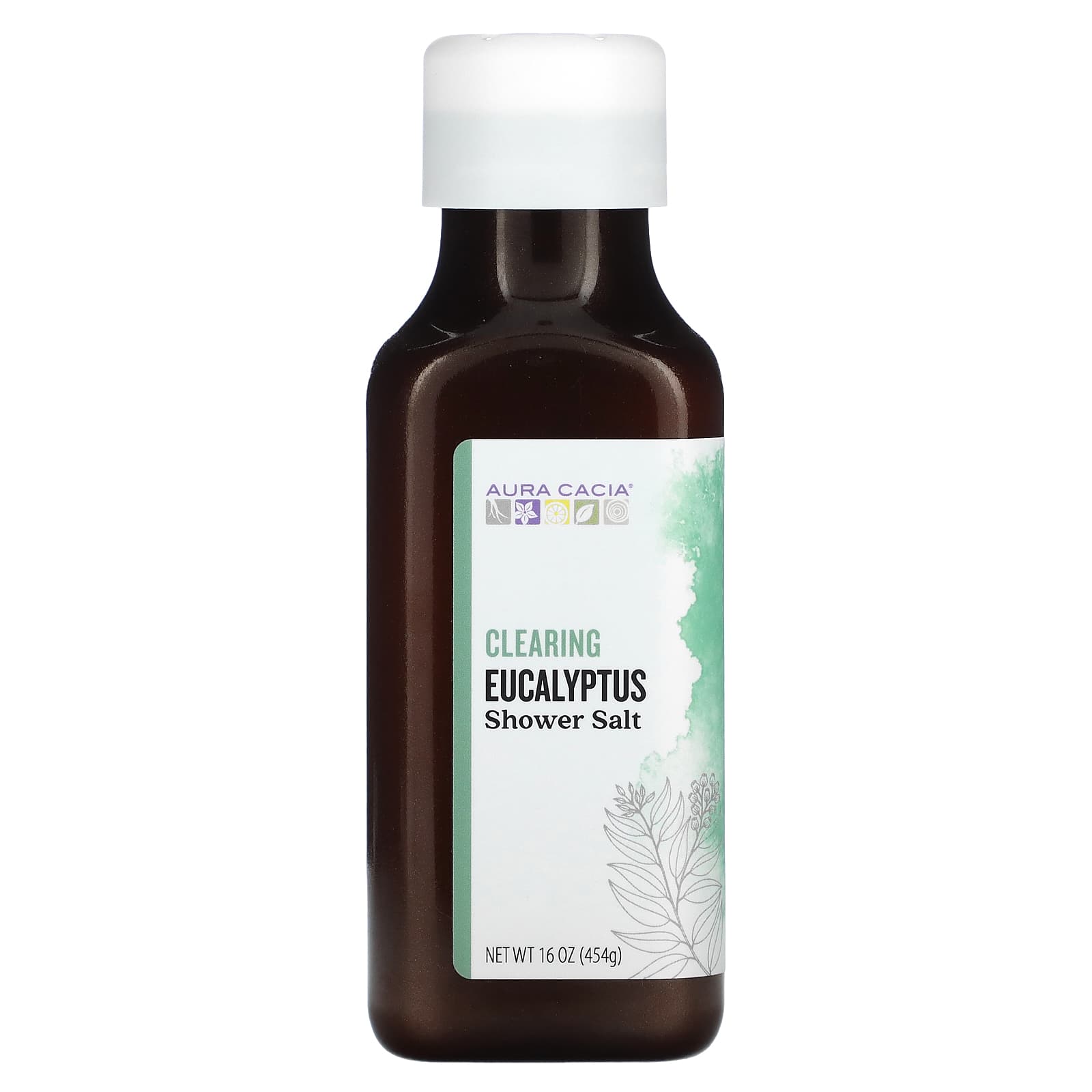 Aura Cacia-Eucalyptus Shower Salt-Clearing -16 oz (454 g)