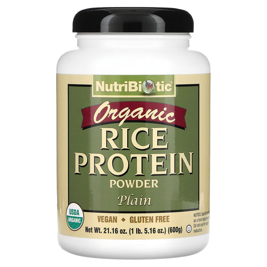 NutriBiotic-Organic Rice Protein Powder-Plain-1 lb 5.16 oz (600 g)