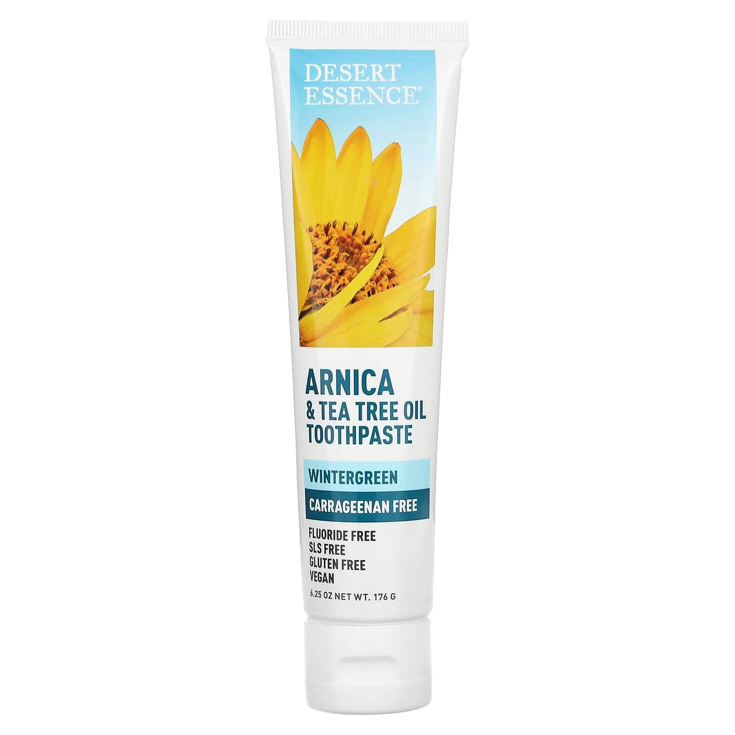 Desert Essence-Arnica & Tea Tree Oil Toothpaste-Wintergreen- 6.25 oz (176 g)