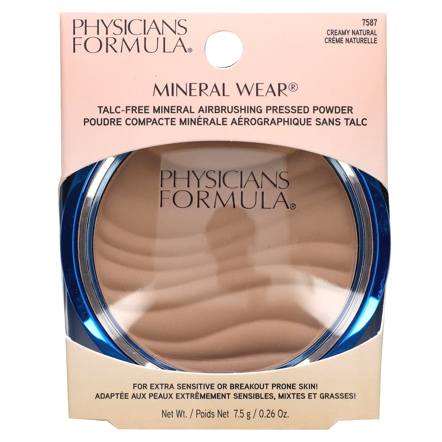 Physicians Formula, Mineral Wear, Talc-Free Mineral Airbrushing Pressed Powder, Creamy Natural, 0.26 oz (7.5 g)