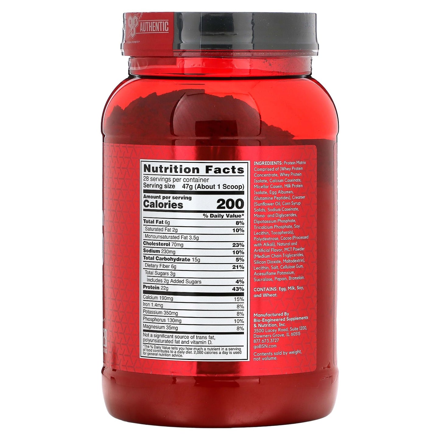 BSN, Syntha-6, Ultra Premium Protein Matrix, Chocolate Milkshake, 2.91 lb (1.32 kg)