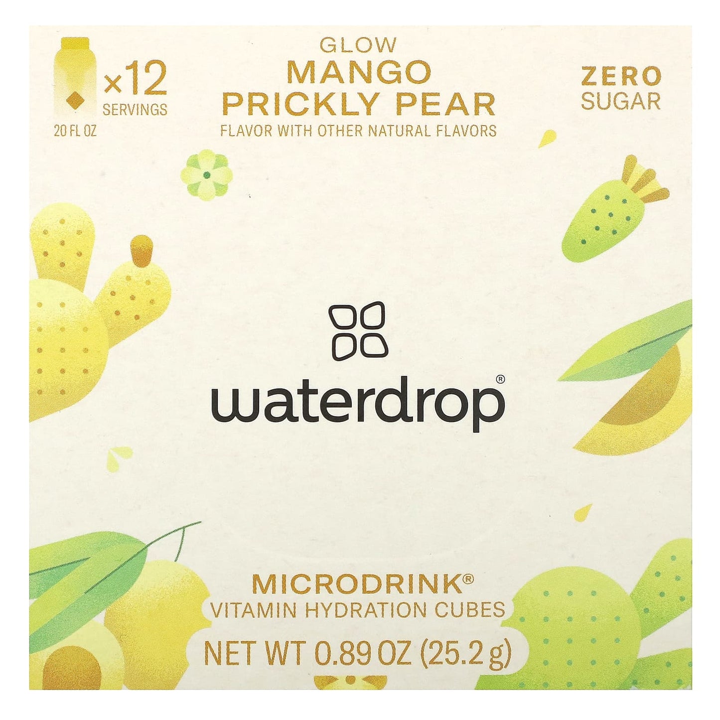 Waterdrop-Microdrink-Vitamin Hydration Cubes-Glow-Mango Prickly Pear-12 Cubes-0.89 oz (25.2 g)