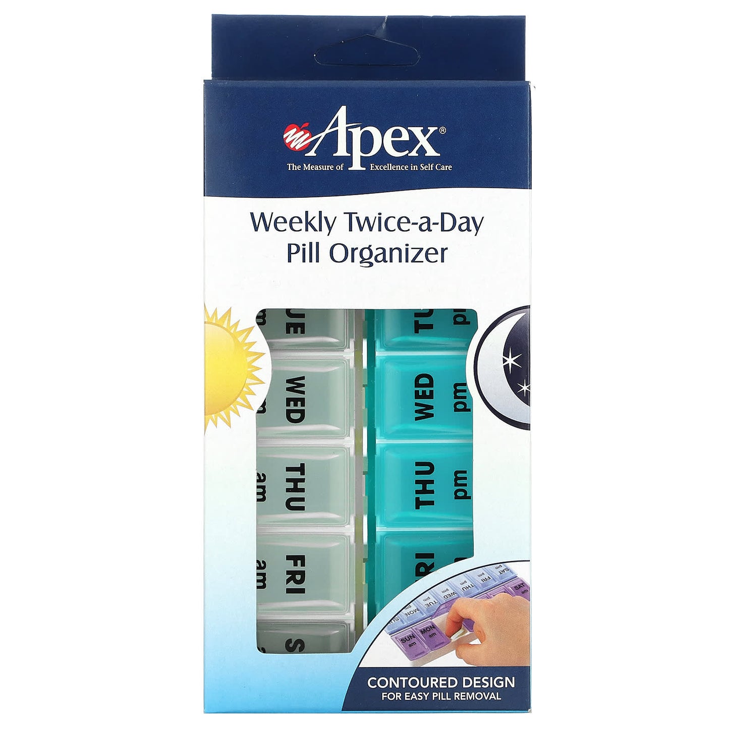 Apex-Weekly Twice-A-Day Pill Organizer-1 Pill Organizer