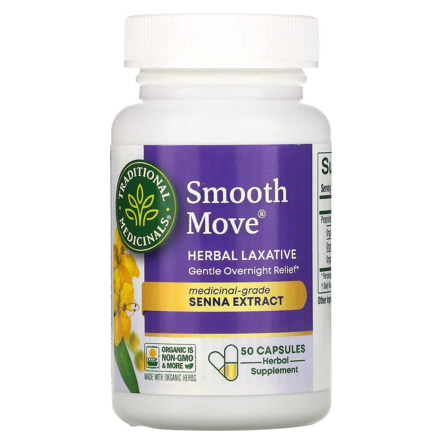 Traditional Medicinals, Smooth Move Capsules, Senna, 50 Capsules