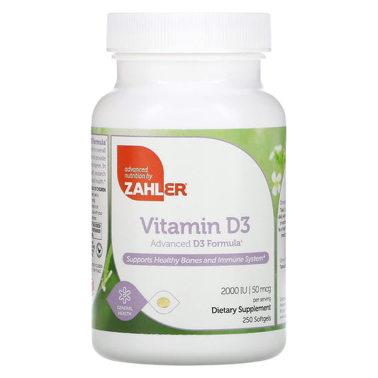 Zahler-Vitamin D3-Advanced D3 Formula-50 mcg (2,000 IU)-250 Softgels