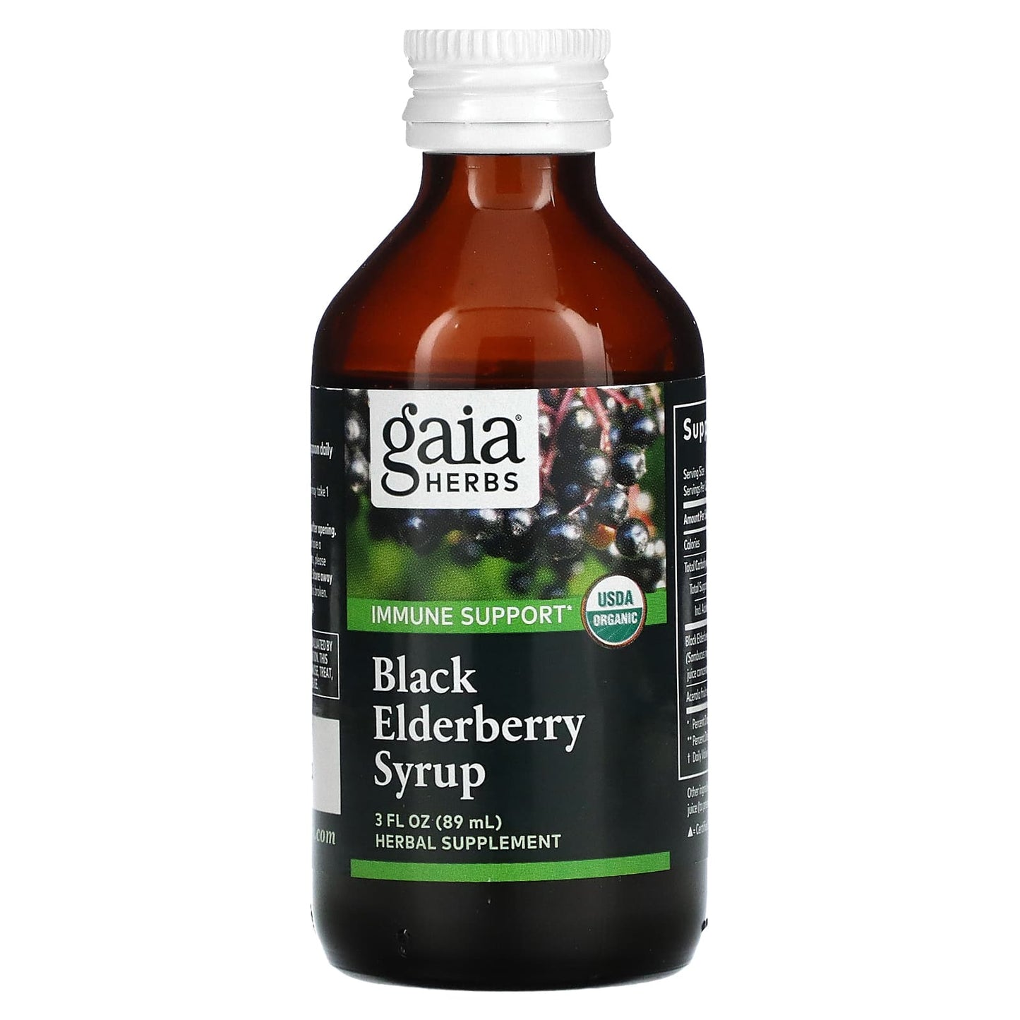 Gaia Herbs, Black Elderberry Syrup, 3 fl oz (89 ml)