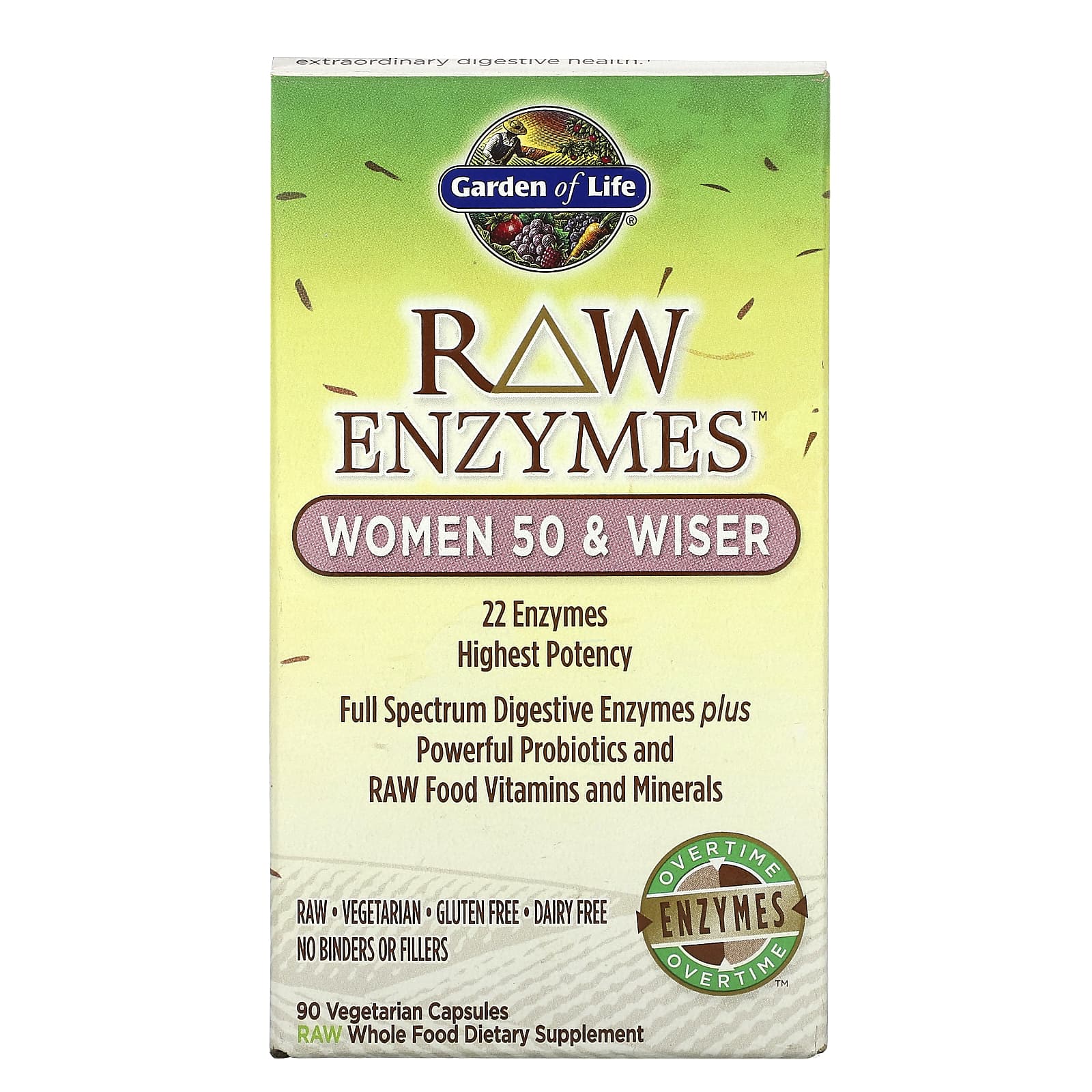 Garden of Life-RAW Enzymes-Women 50 & Wiser-90 Vegetarian Capsules