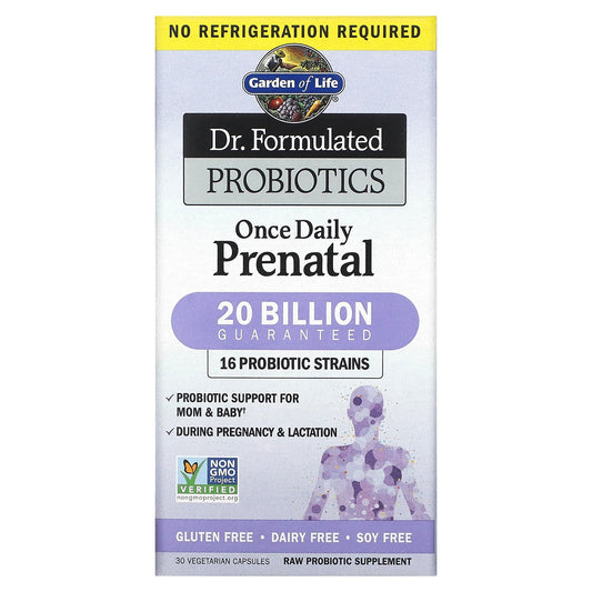 Garden of Life-Dr. Formulated Probiotics-Once Daily Prenatal (no refrigeration required)-30 Vegetarian Capsules