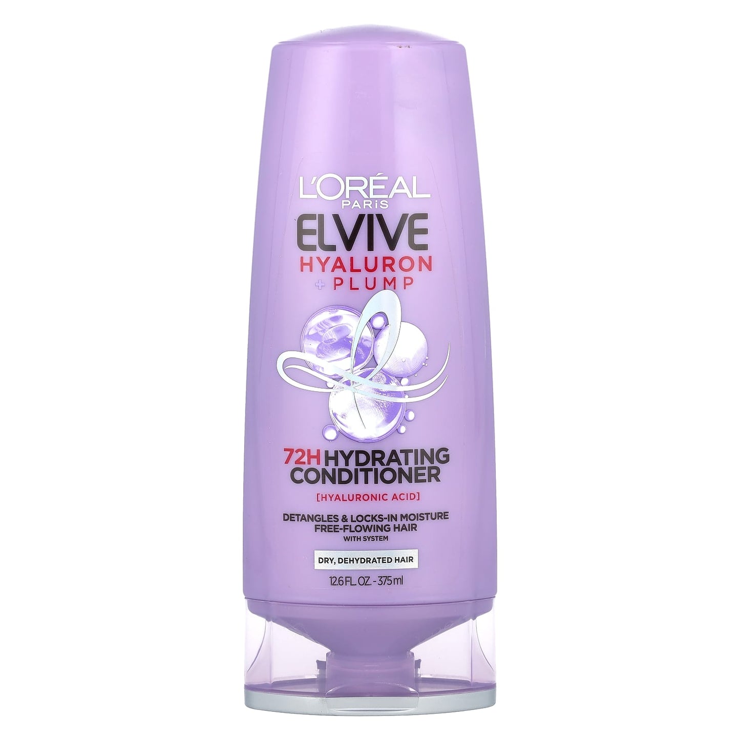 L'Oréal-Elvive-Hyaluron + Pump-72H Hydrating Conditioner-Dry-Dehydrated Hair-12.6 fl oz (375 ml)